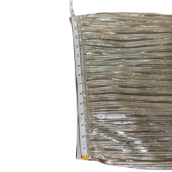 Maeve by Anthropologie Metallic Silver Pleated Midi Skirt - Picture 7 of 8